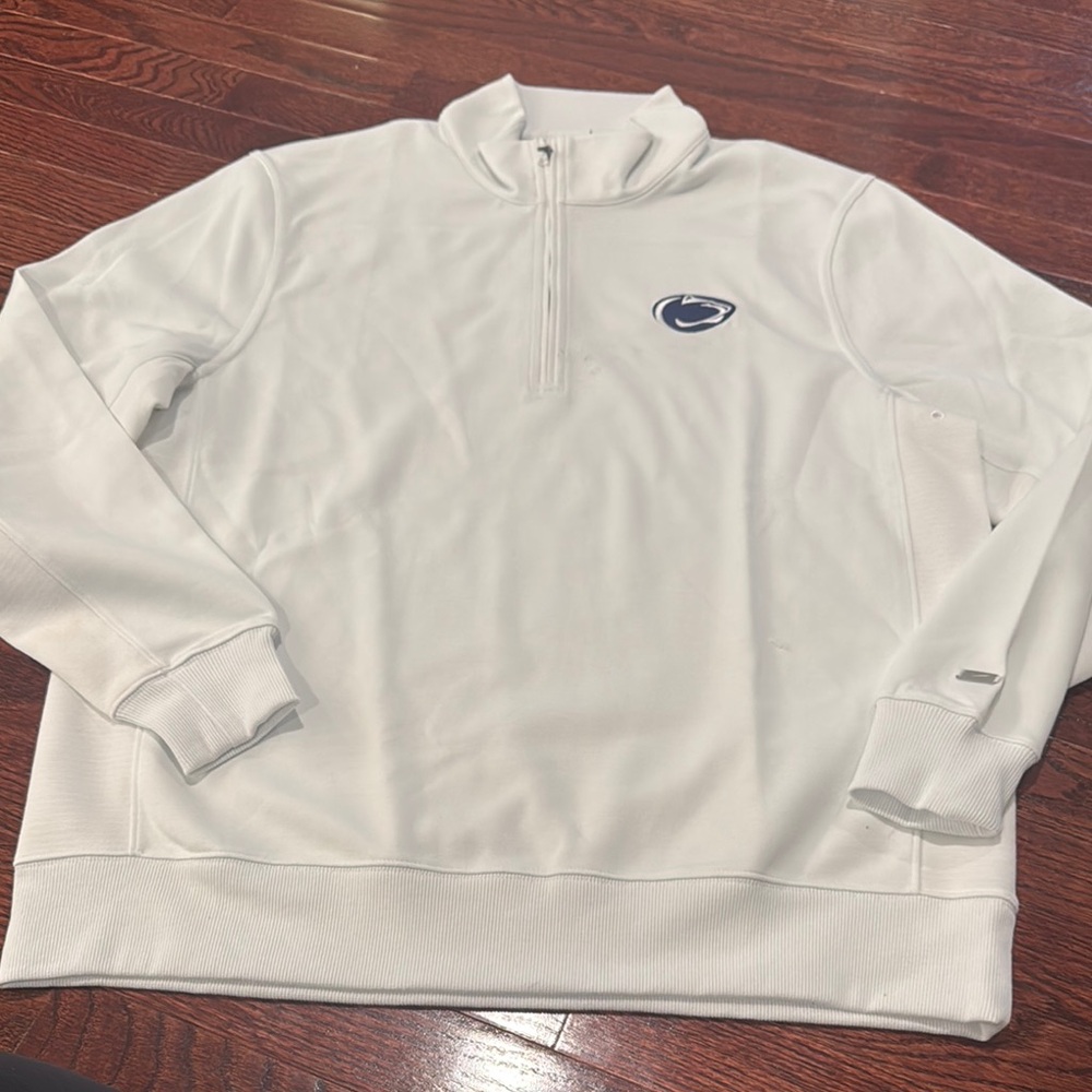 White Nike Golf Penn State Quarter-Zip Pullover with Logo